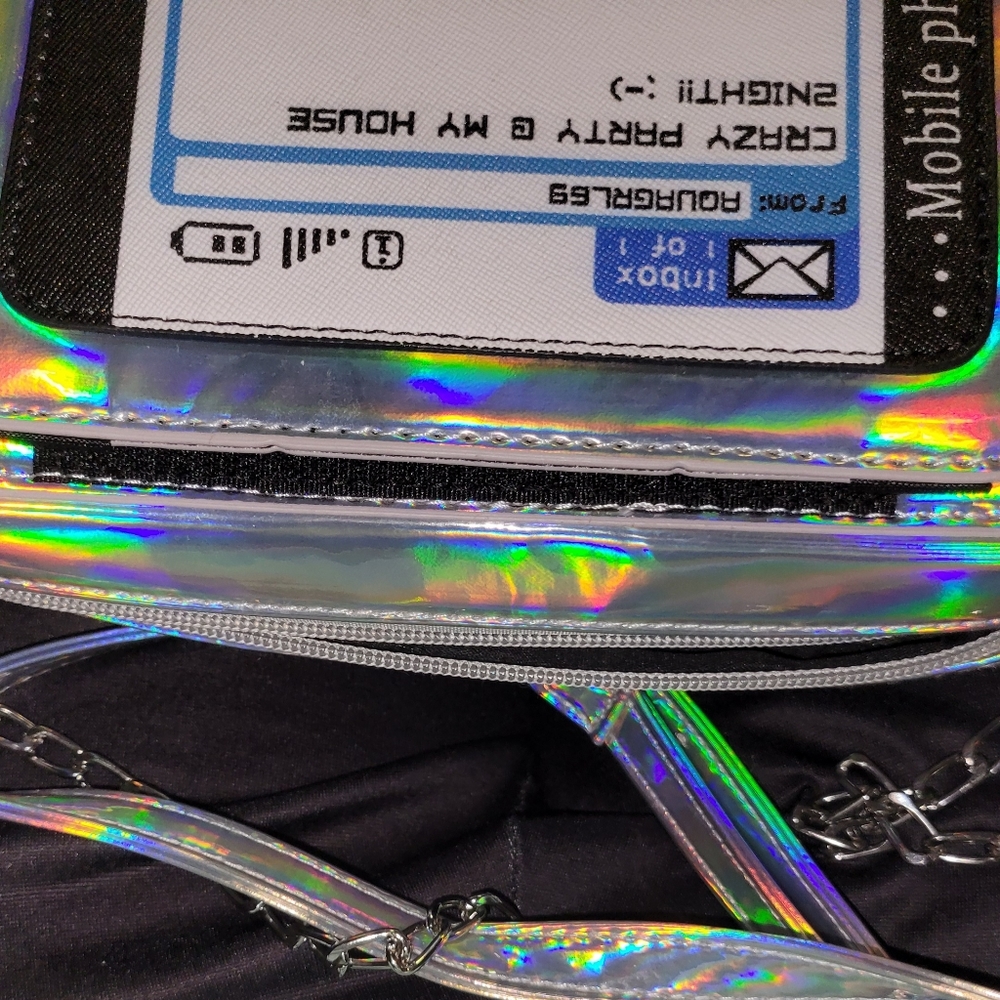 Novelty Bag Laser Phone Retro Kawaii Crossbody Women Unique Handbag Purse NEW - Picture 8 of 9